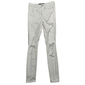 HOLLISTER Juniors 3R (26X30) High-Rise Super Skinny Classic Stretch White Jeans